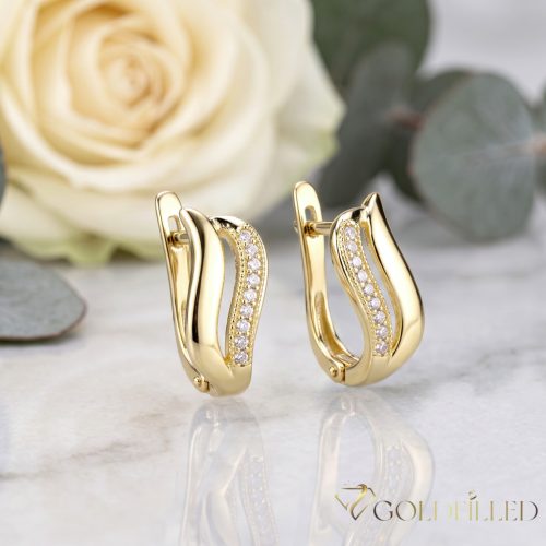 Goldfilled antialergénne náušnice 17 mm 14K farba