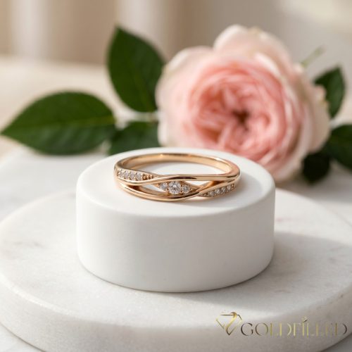 Antialergický prsteň „Goldfilled” v rôznych veľkostiach, farba 18K