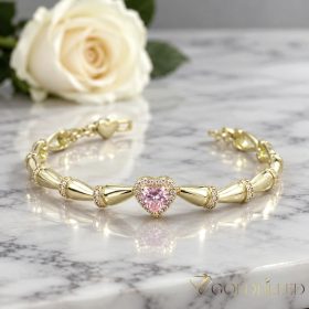   Antialergénny pozlátený náramok „Goldfilled“, dĺžka 17,5 cm/6-12mm, farba 14K
