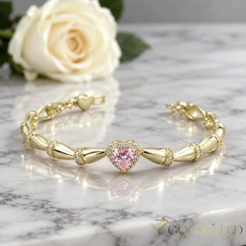 Antialergénny pozlátený náramok „Goldfilled“, dĺžka 17,5 cm/6-12mm, farba 14K