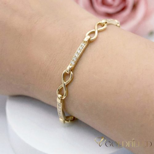 Antialergénny pozlátený náramok „Goldfilled“, dĺžka 19 cm a šírka 5 mm, farba 14K