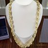 Exkluzívny antialergénny pozlátený náhrdelník „Goldfilled“, 70 cm dlhý a 10 mm hrubý, farba 14K (~100 gramm)