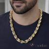 Exkluzívny antialergénny pozlátený náhrdelník „Goldfilled“, 70 cm dlhý a 10 mm hrubý, farba 14K (~100 gramm)