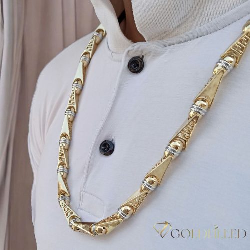 Goldfilled Antialergénny Luxusný Barakka Náhrdelník 70cm Dlhý a 11mm Široký (160g) Farba 14K Multikolor