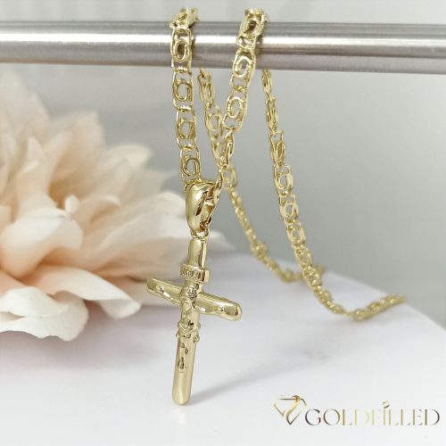 Antialergická Goldfilled náhrdelník 45cm/3mm + prívesok, farba 14K
