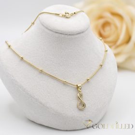   Antialergická Goldfilled náhrdelník 45cm/1mm  + prívesok, farba 14K