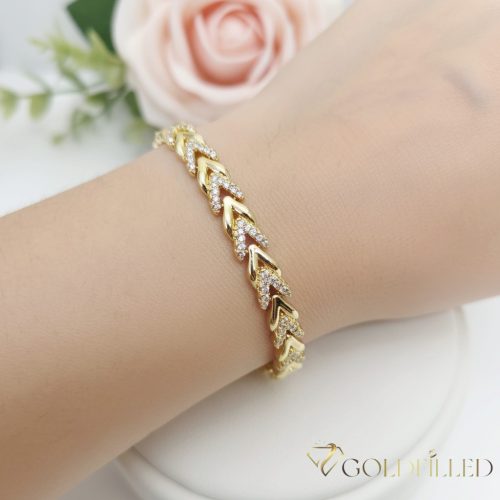 Antialergénny pozlátený náramok „Goldfilled“, dĺžka 17 cm a šírka 6 mm, farba 14K