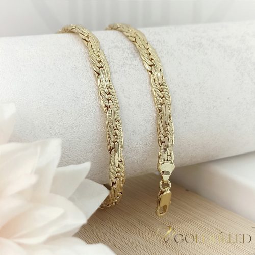 Goldfilled Antialergénny Luxusný Náhrdelník 50cm Dlhý a 6mm Široký Farba 14K