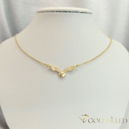 Antialergénny náhrdelník "ANDĚLSKÉ KŘÍDLA" Goldfilled 45-49cm dlhý a 2mm široký Farba 14K