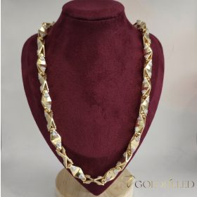   Goldfilled Antialergénny Luxusný Barakka Náhrdelník 60cm Dlhý a 11mm Široký (130g ! ) Farba 14K Multikolor