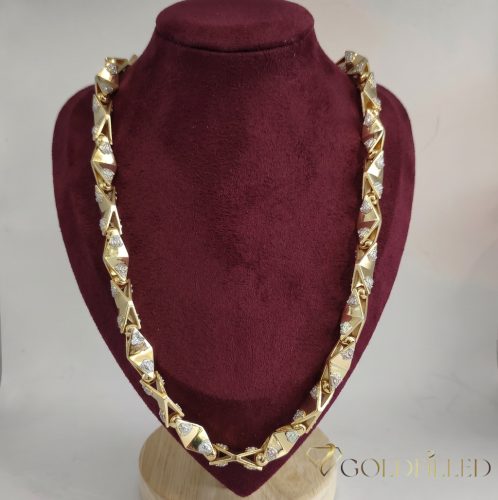 Goldfilled Antialergénny Luxusný Barakka Náhrdelník 60cm Dlhý a 11mm Široký (130g ! ) Farba 14K Multikolor