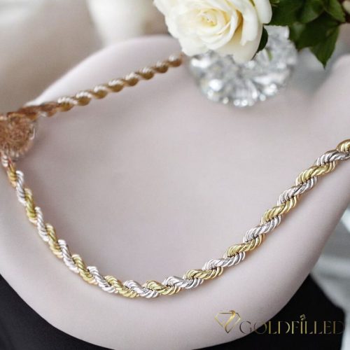 Antialergénny náhrdelník Goldfilled 50cm dlhý a 4mm široký Farba 14K Multicolor 
