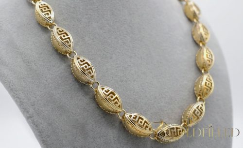 Exkluzívny antialergénny pozlátený náhrdelník „Goldfilled“, 70 cm dlhý a 10 mm hrubý, farba 14K (115 gramm)