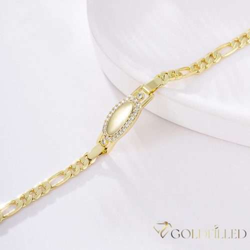 Antialergénny pozlátený náramok „Goldfilled“, dĺžka 16 cm a šírka 4-8 mm, farba 14K