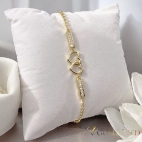   Antialergénny pozlátený náramok „Goldfilled“, 17-20cm/1-9mm  , farba 14K