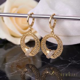Goldfilled antialergické náušnice 38mm 18K farba