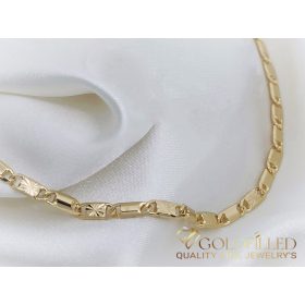   Antialergénny pozlátený náramok „Goldfilled“, dĺžka 19 cm a šírka 3,6 mm, farba 18K