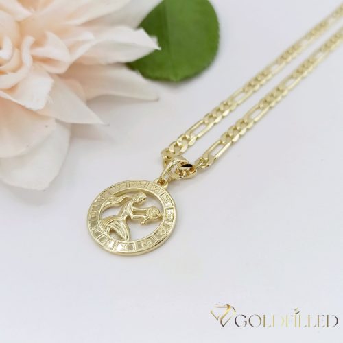 Antialergický náhrdelník Goldfilled 50cm / 4mm + prívesok panna 14K farba