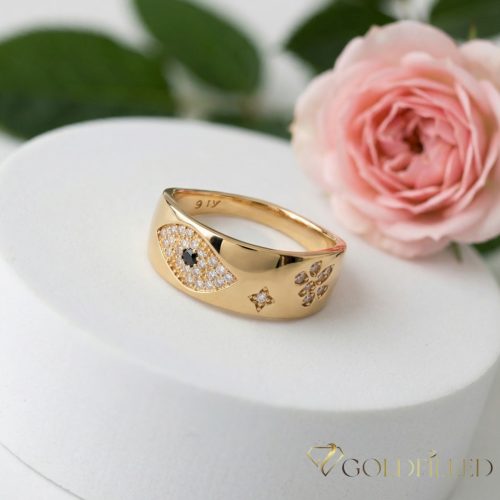 Antialergický prsteň „Goldfilled” v rôznych veľkostiach, farba 18K