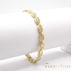   Antialergénny pozlátený náramok „Goldfilled“, dĺžka 17cm a šírka 7mm, farba 14K