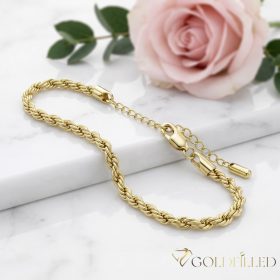 Goldfilled Náramok na členok Max.  27cm Farba 14K