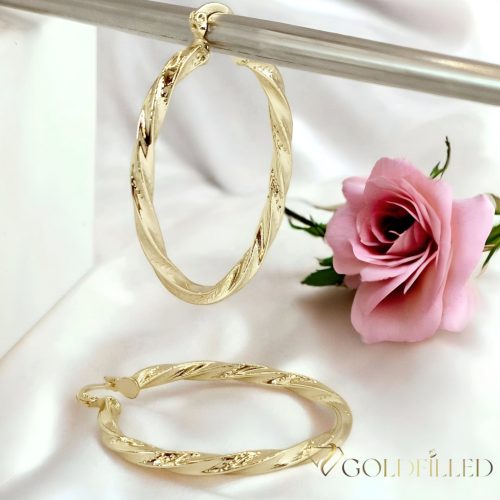 Goldfilled Antiallergén Kruhové náušnice 50mm 14K farba	