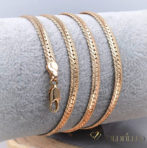 Antialergická pozlátená náhrdelník „Goldfilled“, dĺžka 45cm a šírka 3 mm, farba 18K