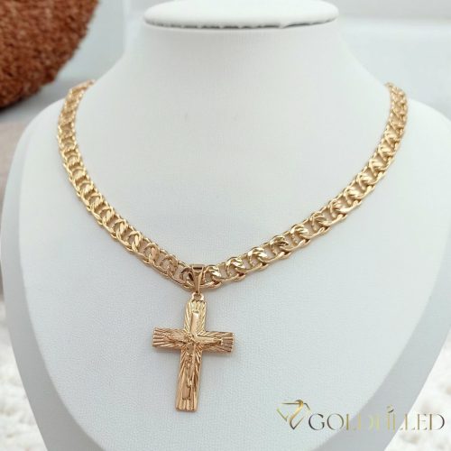 Antialergická Goldfilled náhrdelník 55cm/7mm + prívesok, farba 18K