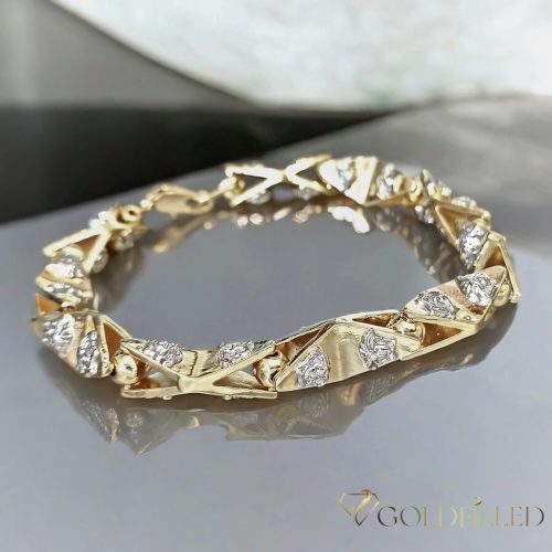 Antialergický náramok „Goldfilled” 22cm /11mm, viacfarebný