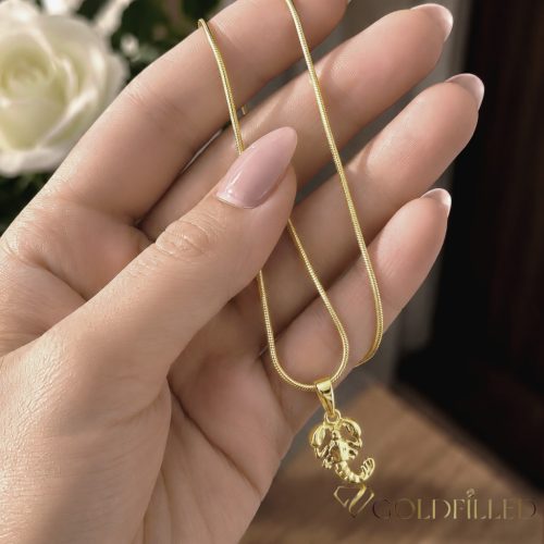 Antialergický náhrdelník Goldfilled 45cm / 1mm + prívesok rak 14K farba