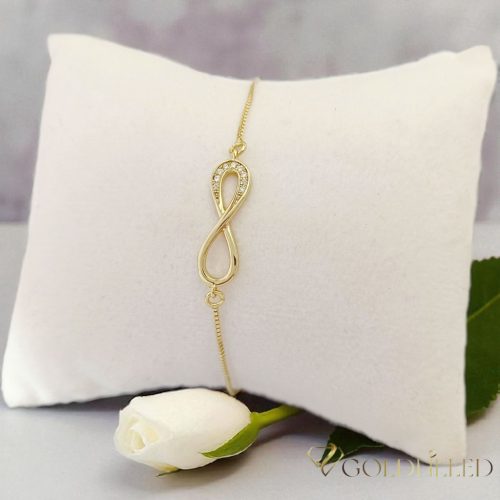 Antialergénny pozlátený náramok „Goldfilled“, dĺžka 18 cm a šírka 1-6 mm, farba 14K